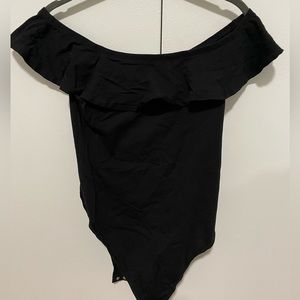 Black off the shoulder body suit (Size Medium)